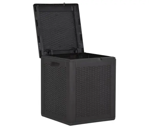 Dārza Uzglabāšanas Kaste, 90 L, Melna, Pp Rotangpalma Vidaxl