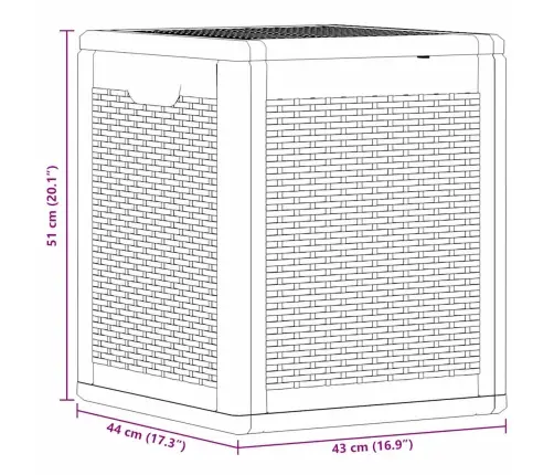 Dārza Uzglabāšanas Kaste, 90 L, Melna, Pp Rotangpalma Vidaxl