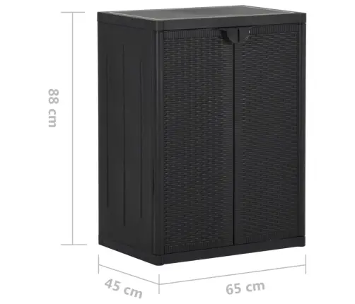 Dārza Uzglabāšanas Skapītis, 65X45X88 Cm, Melns, Pp Vidaxl