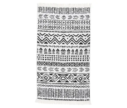 Paklājs, Melns Ar Baltu, 120X180 Cm, Kokvilna Vidaxl