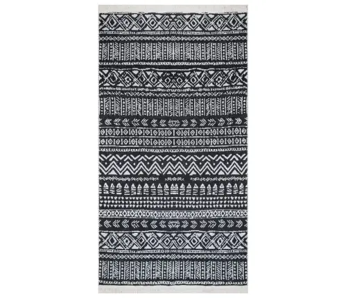 Paklājs, Melns Ar Baltu, 120X180 Cm, Kokvilna Vidaxl