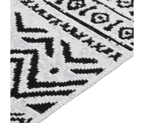 Paklājs, Melns Ar Baltu, 120X180 Cm, Kokvilna Vidaxl