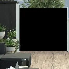 Ištraukiama Šoninė Kiemo Pertvara, Juodos Spalvos, 170X300Cm