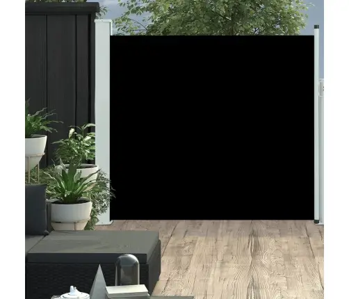 Ištraukiama Šoninė Kiemo Pertvara, Juodos Spalvos, 170X300Cm