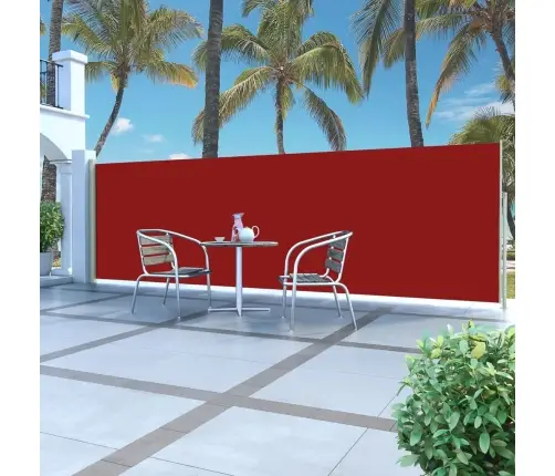 Ištraukiama Šoninė Kiemo Pertvara, Raudonos Spalvos, 160X500Cm