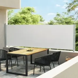Ištraukiama Šoninė Kiemo Pertvara, Kreminės Spalvos, 140X600Cm