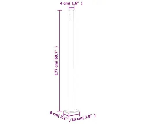 Ištraukiama Šoninė Kiemo Pertvara, Juodos Spalvos, 180X600Cm Ištraukiama Šoninė Kiemo Pertvara, Juodos Spalvos, 180X600Cm