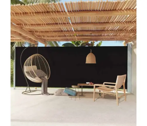 Lahtitõmmatav Terrassi Külgsein, 200 X 600 cm Must