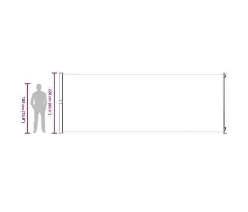 Izvelkams Sānu Aizslietnis, 220X600 Cm, Sarkans Vidaxl