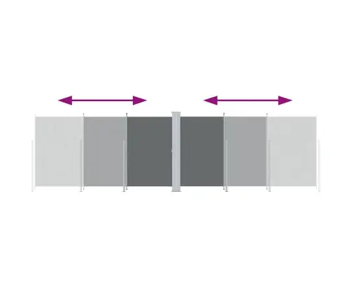 Ištraukiama Šoninė Pertvara, Antracito Spalvos, 180X600Cm