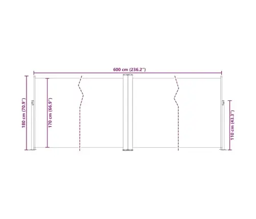 Izvelkams Sānu Aizslietnis, Zils, 180X600 Cm Vidaxl