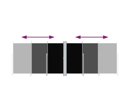 Izvelkama Sānu Markīze, Melna, 200X600 Cm Vidaxl