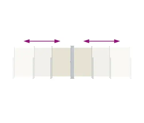 Izvelkama Sānu Markīze, Krēmkrāsas, 200X600 Cm Vidaxl