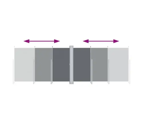 Izvelkama Sānu Markīze, Antracītpelēka, 220X600 Cm Vidaxl