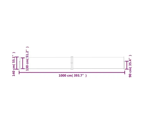 Izvelkams Sānu Aizslietnis, Brūns, 140X1000 Cm Vidaxl