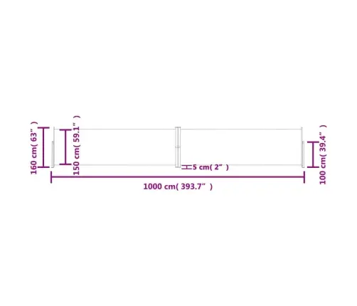 Izvelkams Sānu Aizslietnis, Melns, 160X1000 Cm Vidaxl Izvelkams Sānu Aizslietnis, Melns, 160X1000 Cm Vidaxl