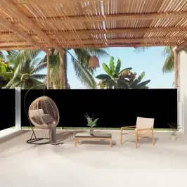 Izvelkams Sānu Aizslietnis, Melns, 160X1000 Cm Vidaxl