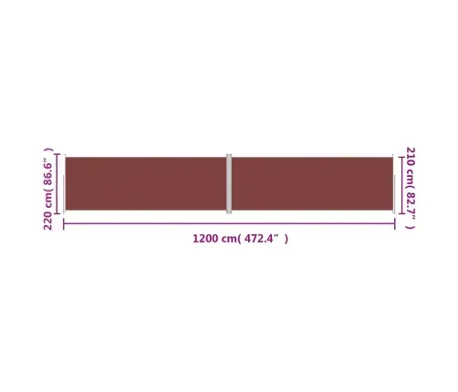 Izvelkama Sānu Markīze, Brūna, 220X1200 Cm Vidaxl Izvelkama Sānu Markīze, Brūna, 220X1200 Cm Vidaxl