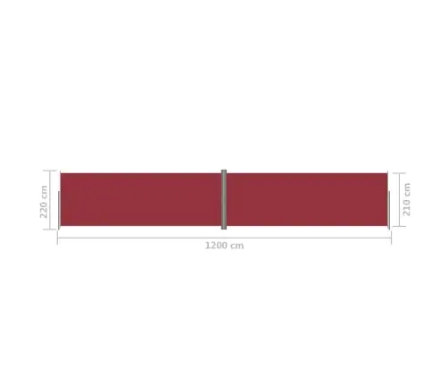 Ištraukiama Šoninė Pertvara, Raudonos Spalvos, 220X1200Cm