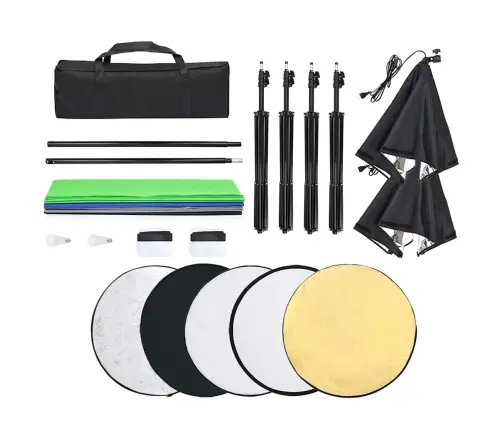 Stuudio Valgustuskomplekt Taustade Ja Softboxidega