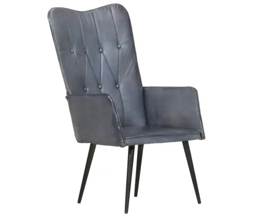 Atpūtas Krēsls, Pelēka Dabīgā Āda Vidaxl