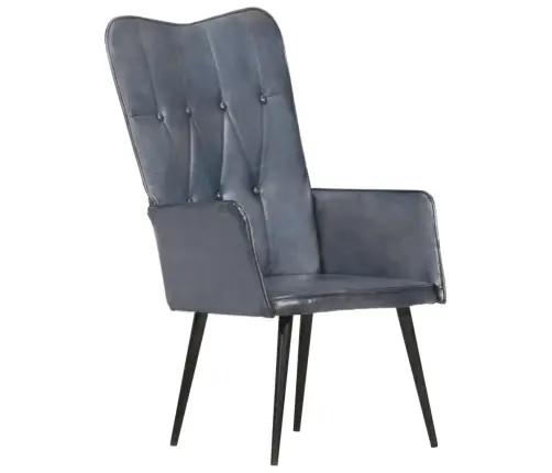 Atpūtas Krēsls, Pelēka Dabīgā Āda Vidaxl