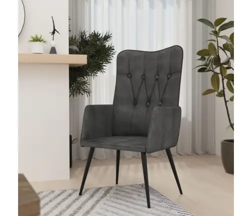 Atpūtas Krēsls, Melns Audekls Vidaxl