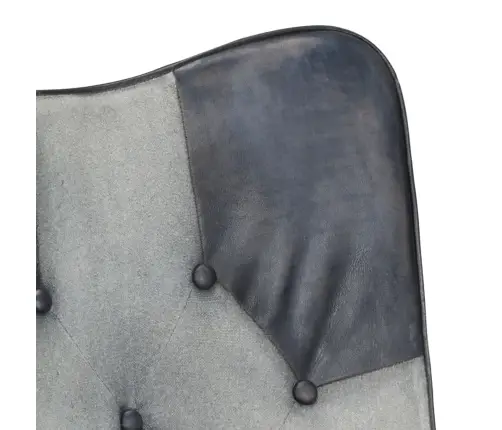 Atpūtas Krēsls, Pelēka Dabīgā Āda Vidaxl