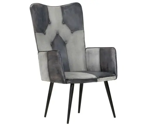 Atpūtas Krēsls, Pelēka Dabīgā Āda Vidaxl