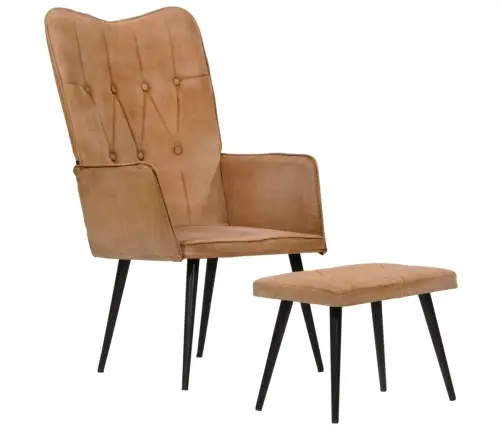 Krėslas Su Pakoja, Rudos Spalvos, Drobė