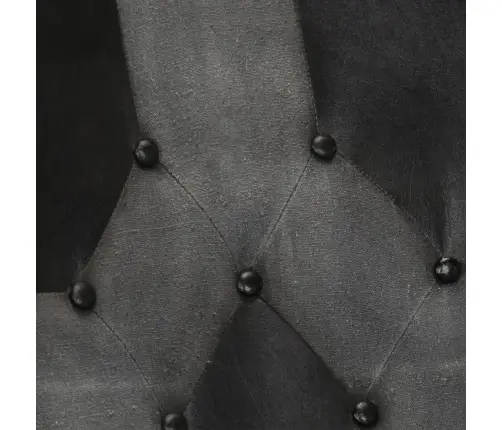 Šūpuļkrēsls Ar Kājsoliņu, Melna Dabīgā Āda Un Audums Vidaxl