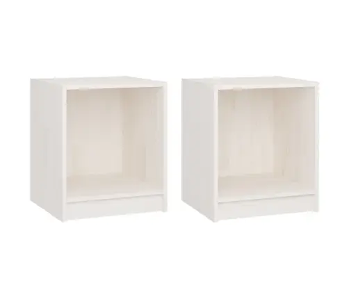 Naktsgaldiņi, 2 Gab., Balti, 35,5X33,5X41,5 Cm, Priedes Koks Vidaxl