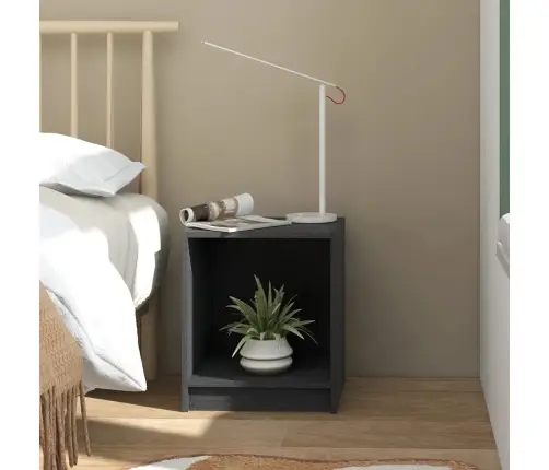 Naktsgaldiņi, 2 Gab., Pelēki, 35,5X33,5X41,5 Cm, Priedes Koks Vidaxl