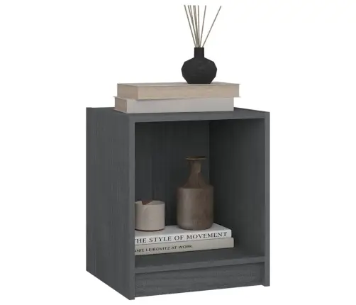 Naktsgaldiņi, 2 Gab., Pelēki, 35,5X33,5X41,5 Cm, Priedes Koks Vidaxl