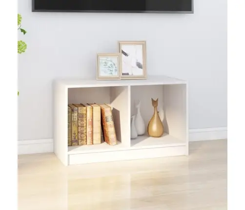 Tv Skapītis, Balts, 70X33X42 Cm, Priedes Masīvkoks Vidaxl