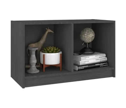 Tv Skapītis, Pelēks, 70X33X42 Cm, Priedes Masīvkoks Vidaxl