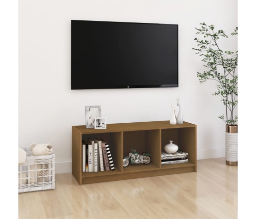 Tv Plaukts, Medus Brūns, 104X33X41 Cm, Priedes Masīvkoks Vidaxl