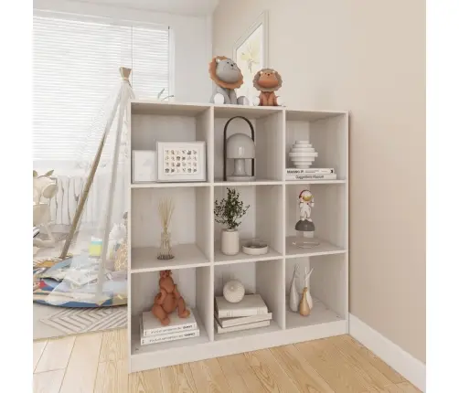 Grāmatu Plaukts, Balts, 104X33,5X110 Cm, Priedes Masīvkoks Vidaxl