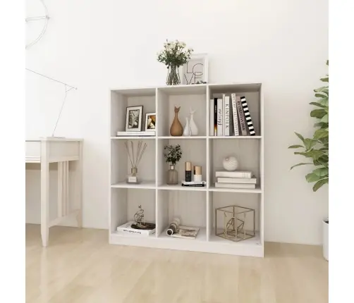 Grāmatu Plaukts, Balts, 104X33,5X110 Cm, Priedes Masīvkoks Vidaxl