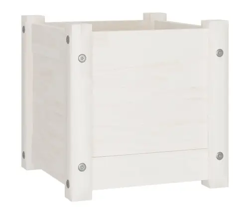 Dārza Puķu Kaste, Balta, 31X31X31 Cm, Priedes Masīvkoks Vidaxl