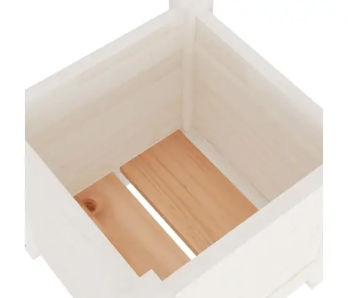 Dārza Puķu Kaste, Balta, 31X31X31 Cm, Priedes Masīvkoks Vidaxl