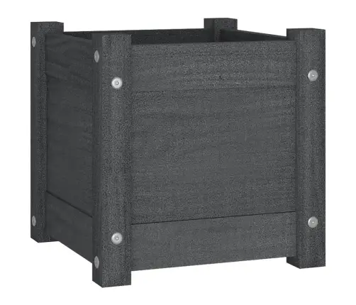 Sodo Lovelis, Pilkas, 31X31X31cm Pušies Medienos Masyvas