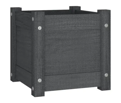 Dārza Puķu Kastes, 2 Gab., Pelēkas, 31X31X31 Cm, Priedes Koks Vidaxl