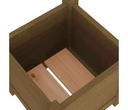 Sodo Lovelis, Medaus Rudas, 31X31X31cm Pušies Medienos Masyvas