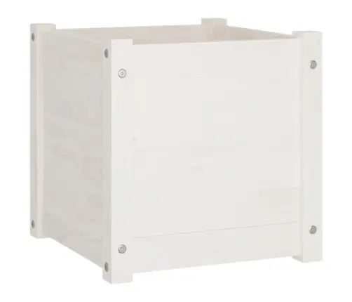 Dārza Puķu Kastes, 2 Gab., 40X40X40Cm, Balts Priedes Masīvkoks Vidaxl