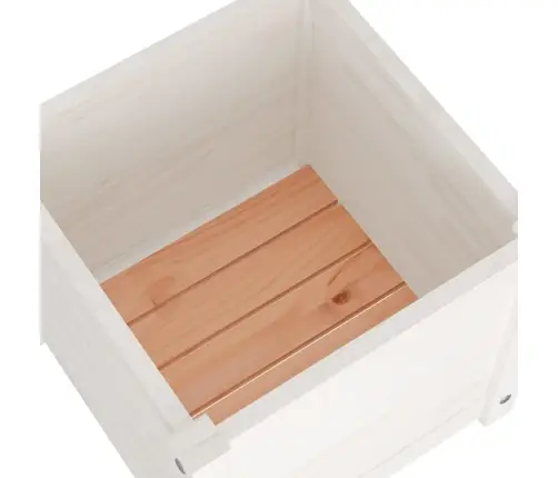 Dārza Puķu Kastes, 2 Gab., 40X40X40Cm, Balts Priedes Masīvkoks Vidaxl