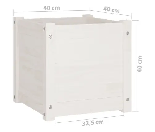 Dārza Puķu Kastes, 2 Gab., 40X40X40Cm, Balts Priedes Masīvkoks Vidaxl