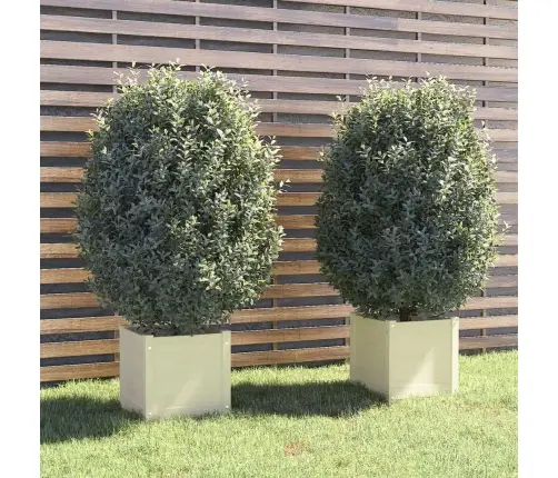 Dārza Puķu Kastes, 2 Gab., 40X40X40Cm, Balts Priedes Masīvkoks Vidaxl