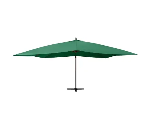 Gembinis Sodo Skėtis Su Mediniu Stulpu, Žalias, 400X300Cm