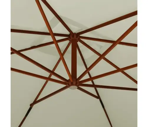 Saulessargs Ar Koka Kātu, 400X300 Cm, Smilšu Balts  Vidaxl Saulessargs Ar Koka Kātu, 400X300 Cm, Smilšu Balts  Vidaxl